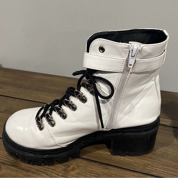 Jeffery Campbell white Czech combat boots size 8.5 - Picture 9 of 14